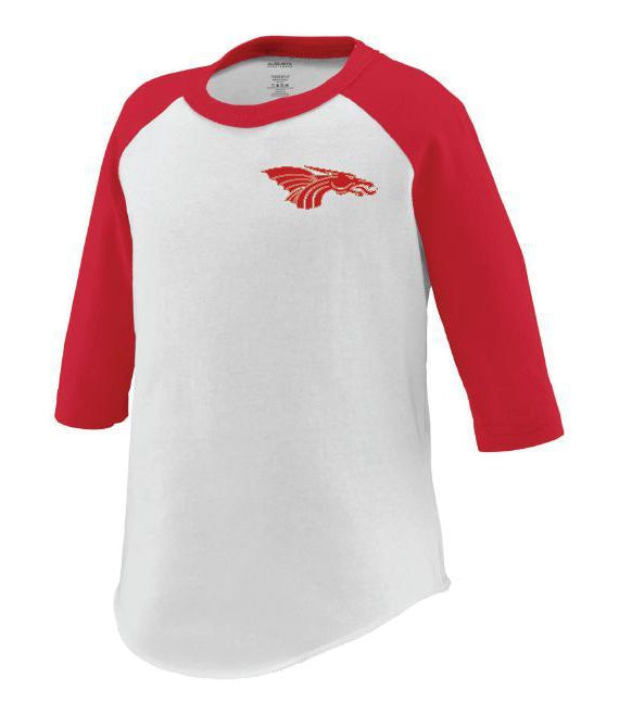 Toddler 3/4 Sleeve Baseball Tee - Red Dragon Head Logo