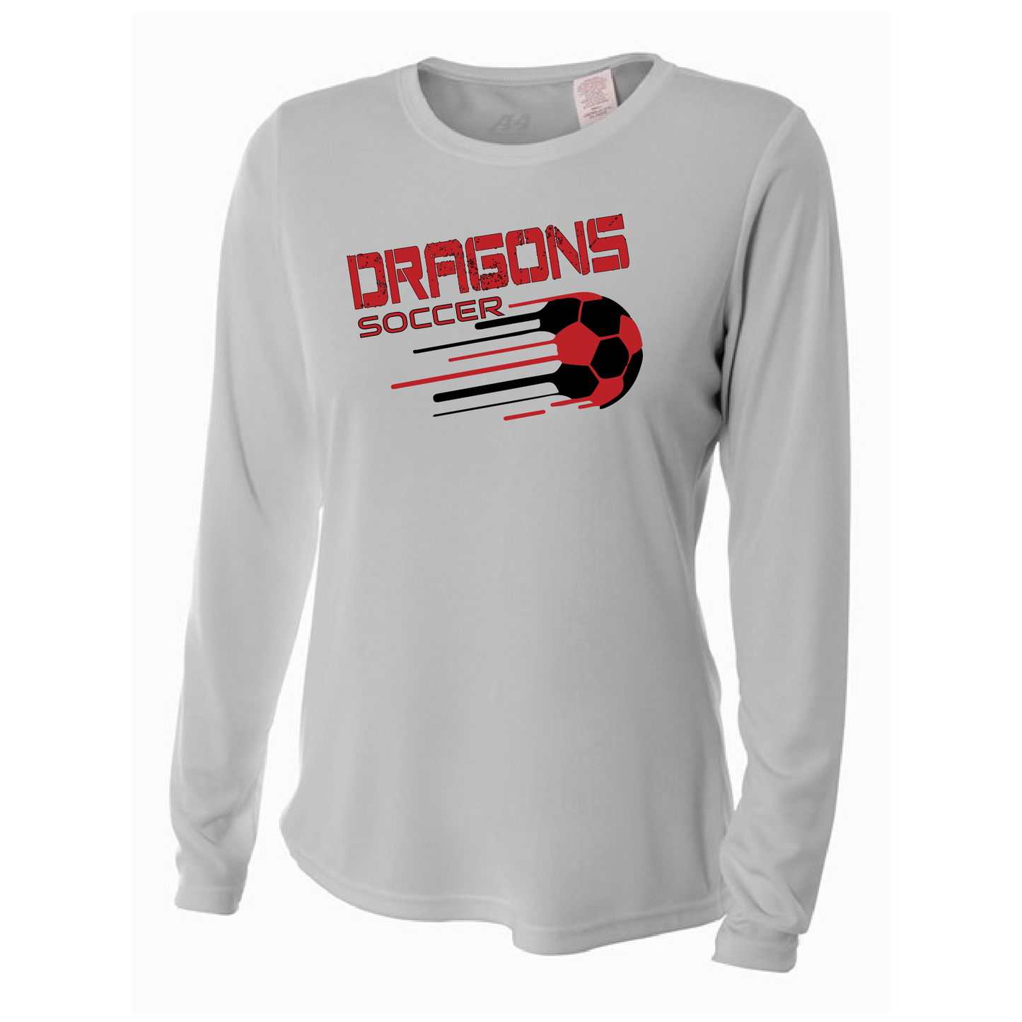 Womens L/S T-Shirt - Dragons Soccer Slanted