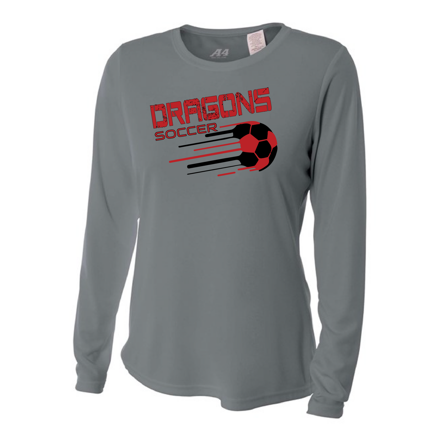 Womens L/S T-Shirt - Dragons Soccer Slanted