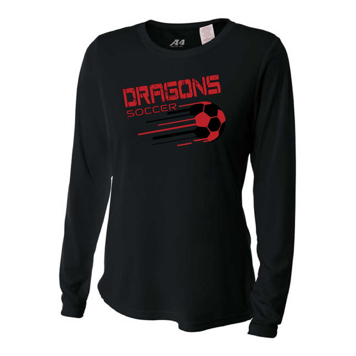 Womens L/S T-Shirt - Dragons Soccer Slanted