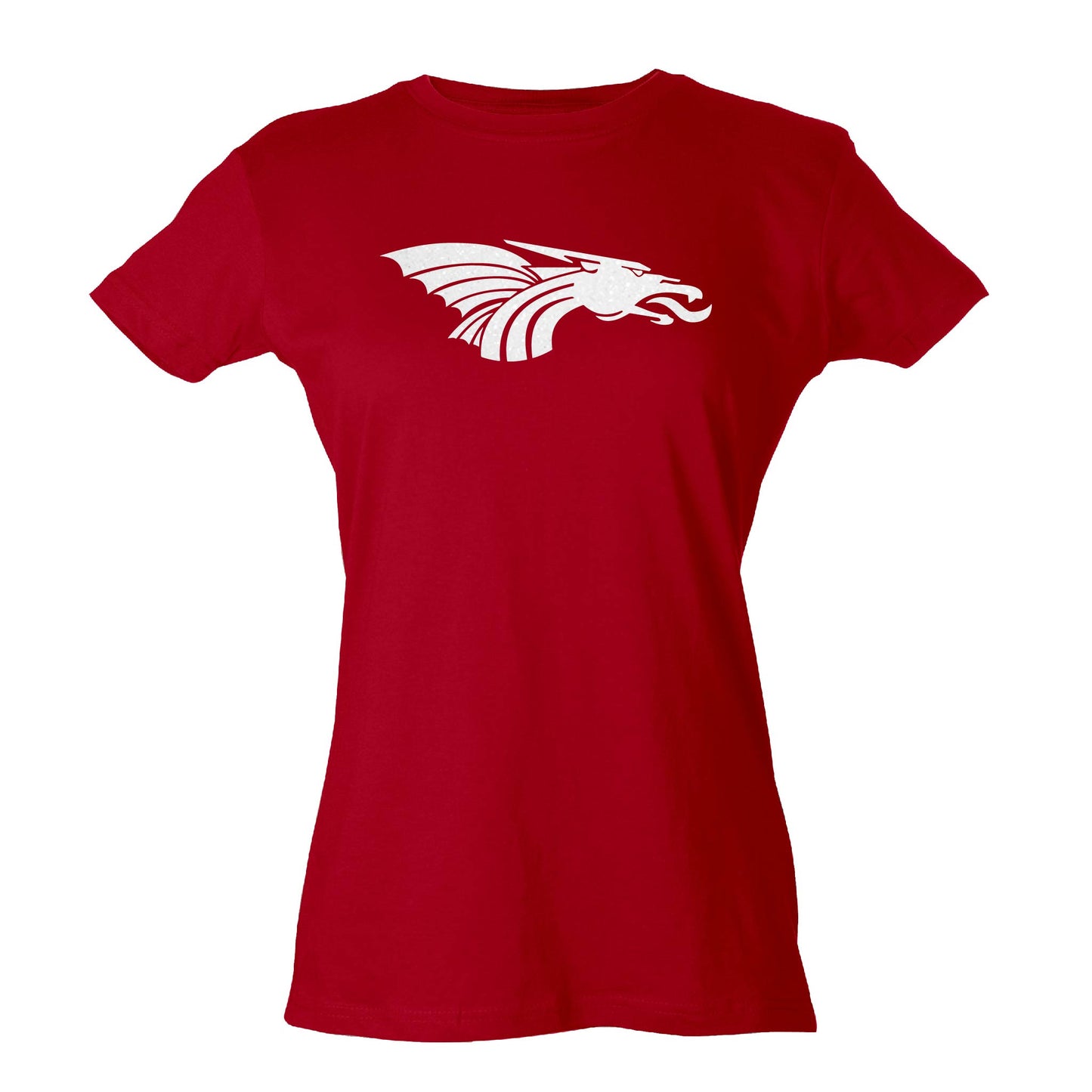 Womens Slim Fit Jersey Tee - Dragon Head (Glitter)