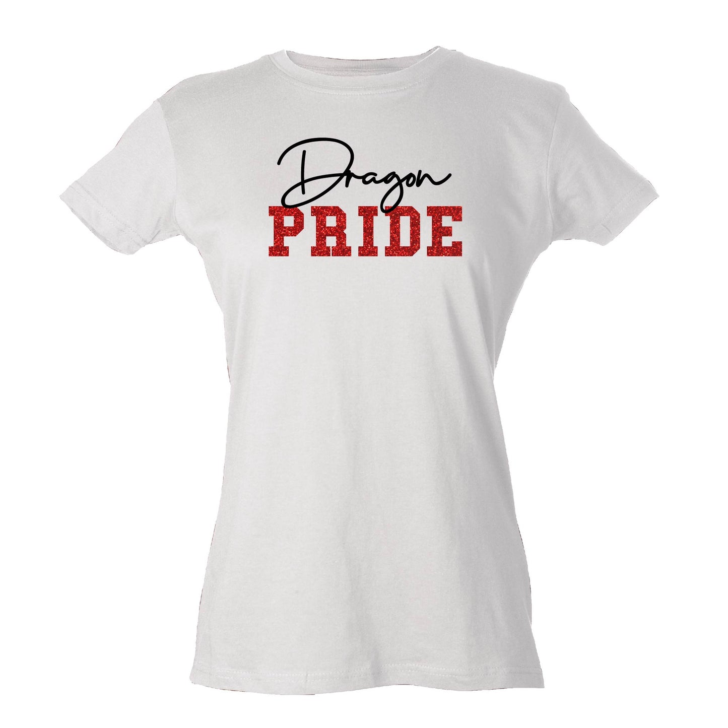 Womens Slim Fit Jersey Tee - Dragon Pride (Glitter)
