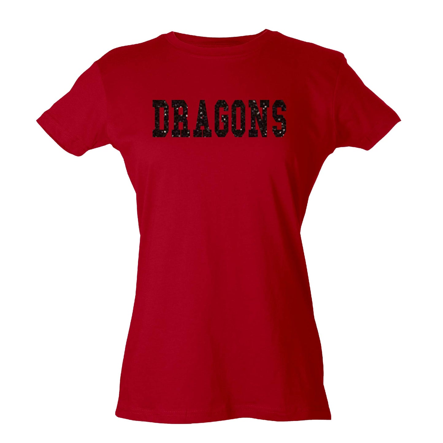 Womens Slim Fit Jersey Tee - DRAGONS (Glitter)