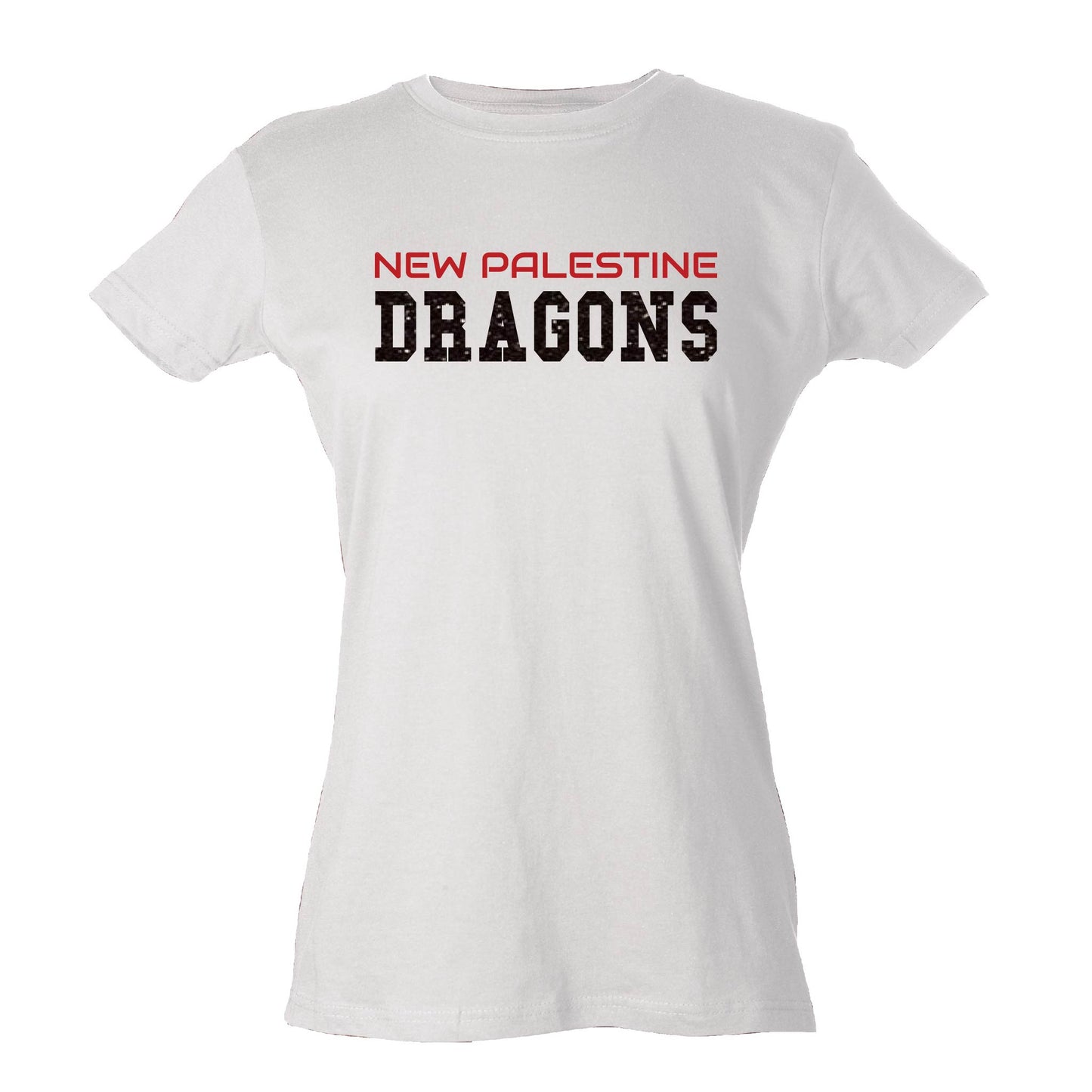 Womens Slim Fit Jersey Tee - New Palestine Dragons2 (Glitter)