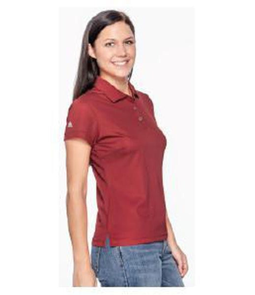 Womens Adidas ClimatLite Polo - Red NP Logo, White Outline