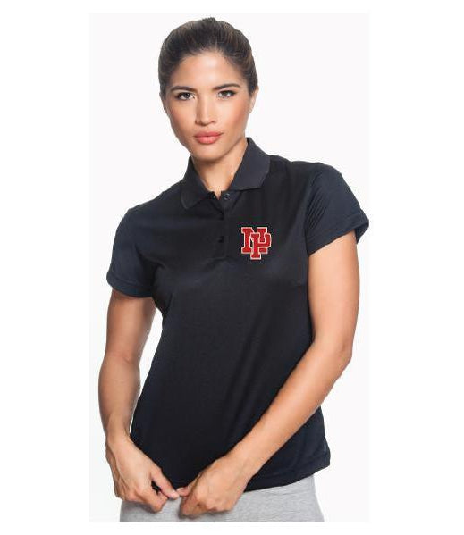 Womens Adidas ClimatLite Polo - Red NP Logo, White Outline