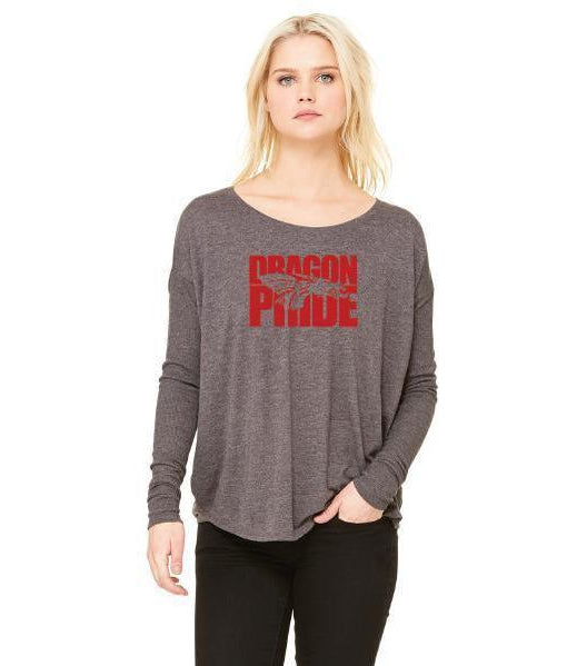 Womens Flowy Long Sleeve T-Shirt - Dragon Pride