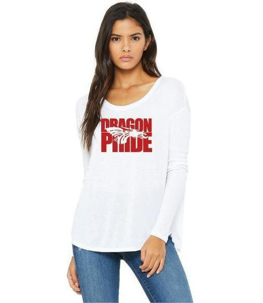 Womens Flowy Long Sleeve T-Shirt - Dragon Pride