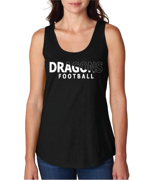 Womens X-Temp Performance Tank Top - Dragons Football Slashed