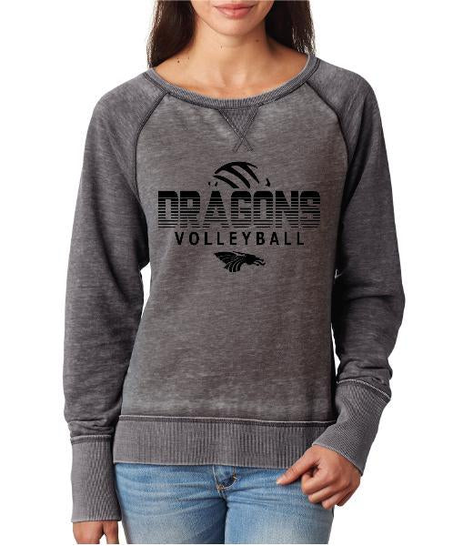 Womens Zen Contrast Crew Top - Dragons Volleyball