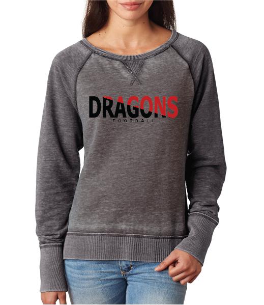 Womens Zen Contrast Crew Top - Dragons Football Slashed