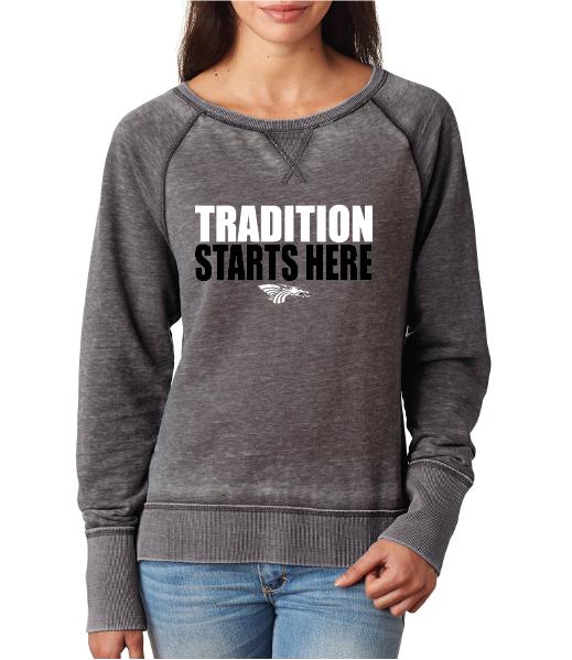 Womens Zen Contrast Crew Top - Tradition Starts Here