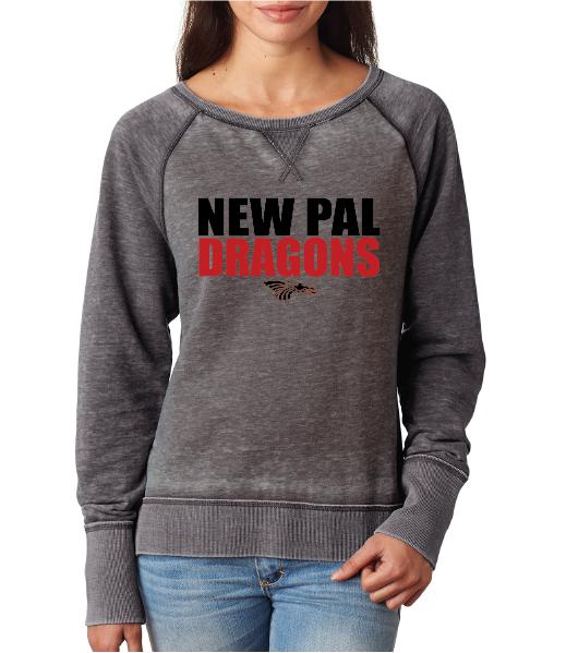 Womens Zen Contrast Crew Top - New Pal Dragons