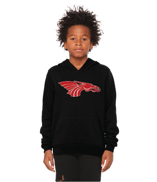 Youth Unisex Sponge Fleece Hoodie - Red Dragon Head Logo