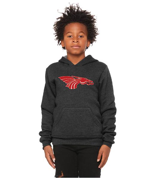 Youth Unisex Sponge Fleece Hoodie - Red Dragon Head Logo