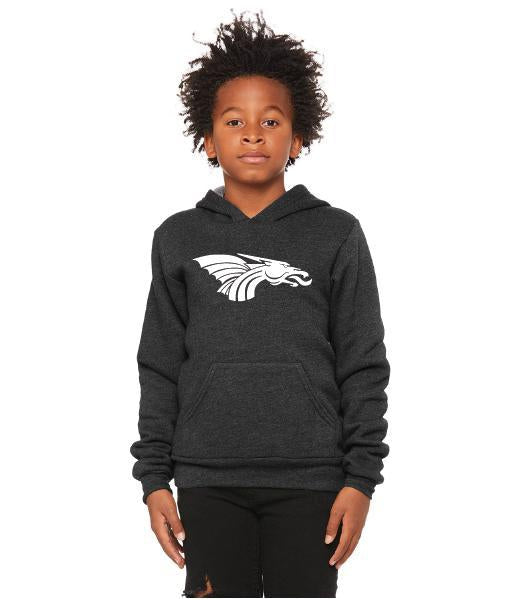 Youth Unisex Sponge Fleece Hoodie - White Dragon Head Logo