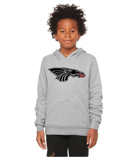 Youth Unisex Sponge Fleece Hoodie - Black Dragon Head Logo