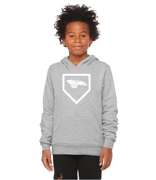 Youth Unisex Sponge Fleece Hoodie - Dragons Baseball Home Plate