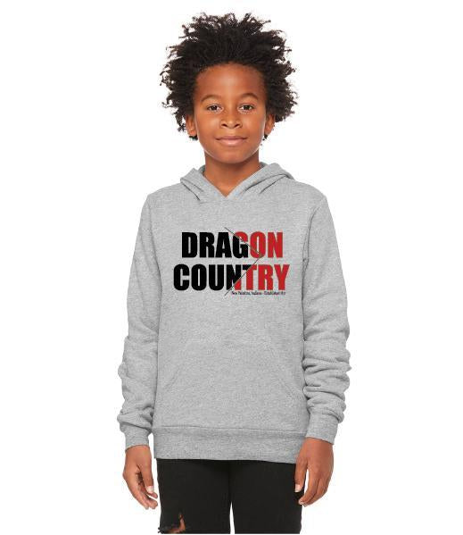 Youth Unisex Sponge Fleece Hoodie - Dragon Country Slashed