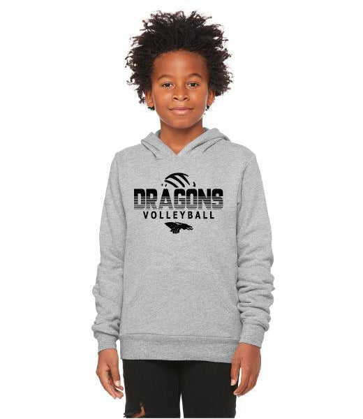 Youth Unisex Sponge Fleece Hoodie - Dragons Volleyball