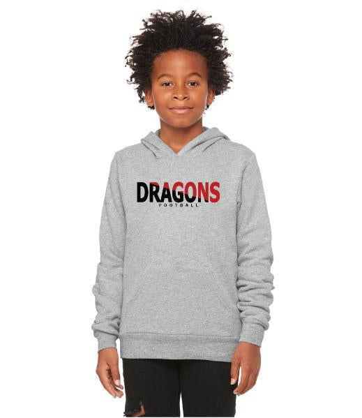 Youth Unisex Sponge Fleece Hoodie - Dragons Football Slashed