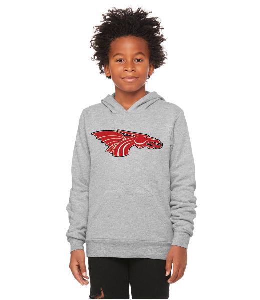 Youth Unisex Sponge Fleece Hoodie - Red Dragon Head Logo