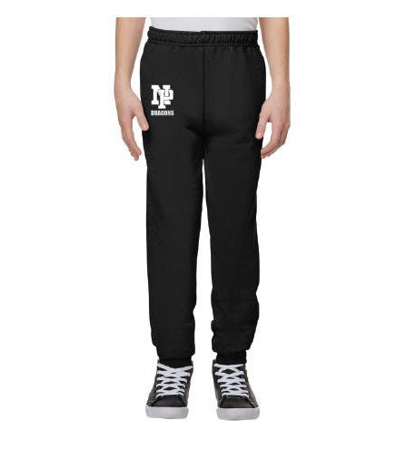 Youth Unisex Joggers - White NP Dragons Stacked