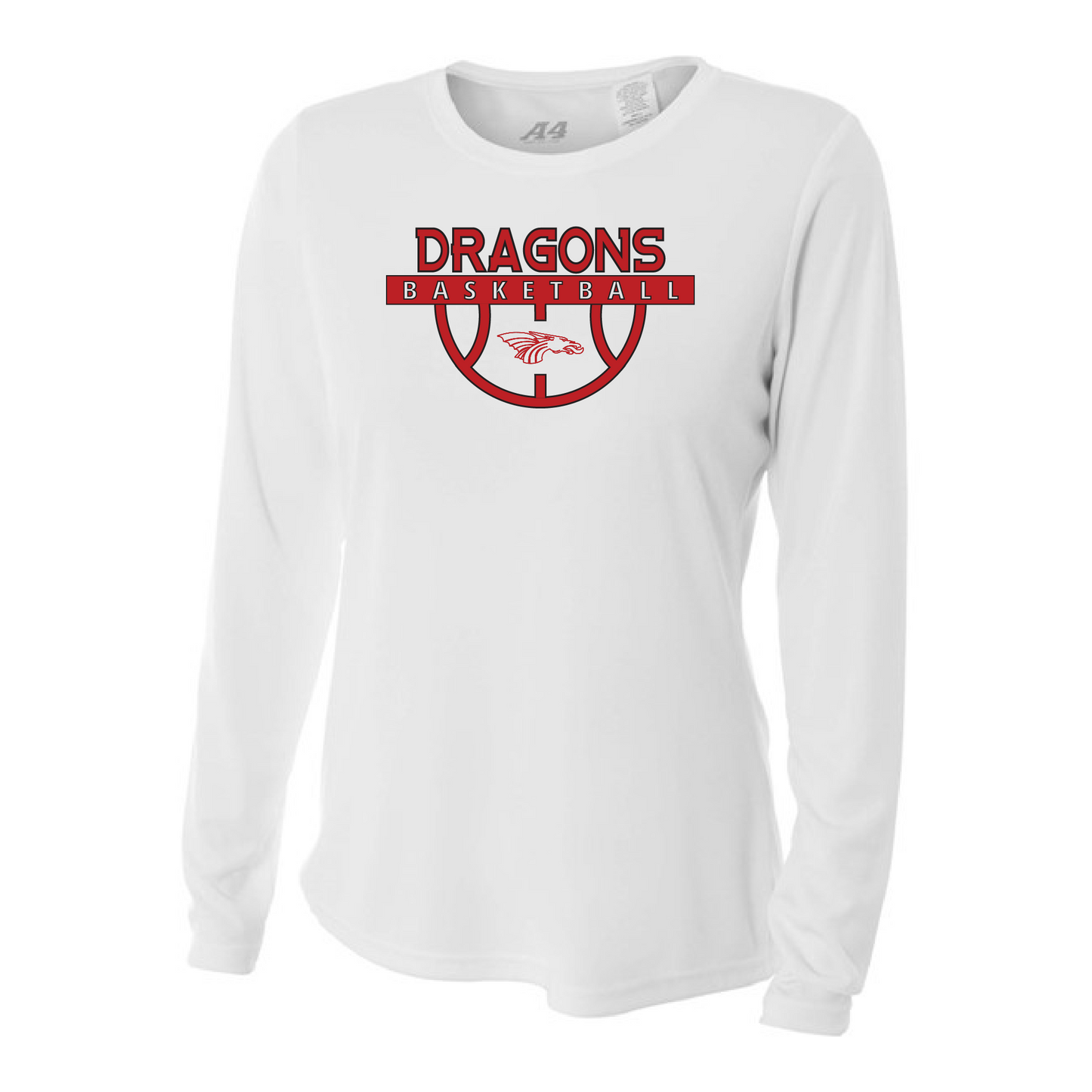 Womens L/S T-Shirt - Dragons Basketball