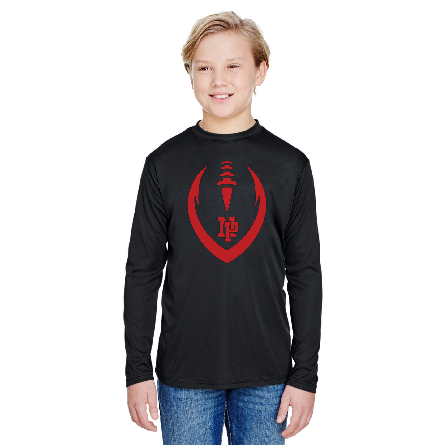 Youth Long Sleeve T-Shirt - Dragons Vertical Football