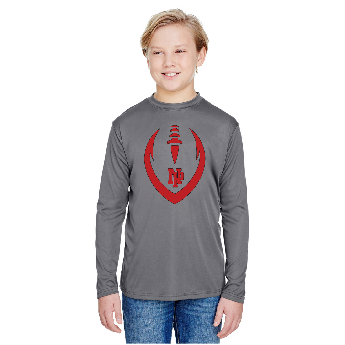 Youth Long Sleeve T-Shirt - Dragons Vertical Football