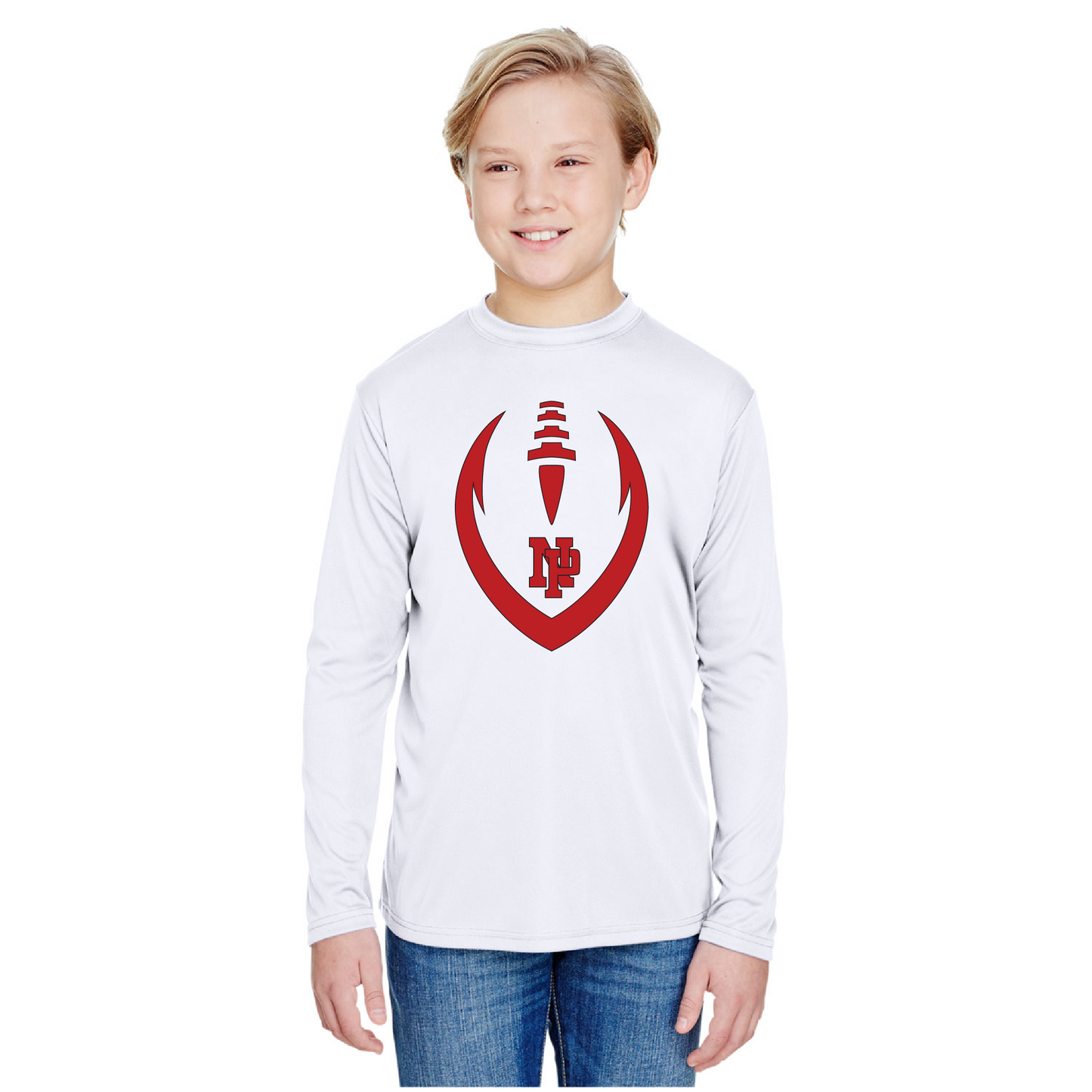 Youth Long Sleeve T-Shirt - Dragons Vertical Football