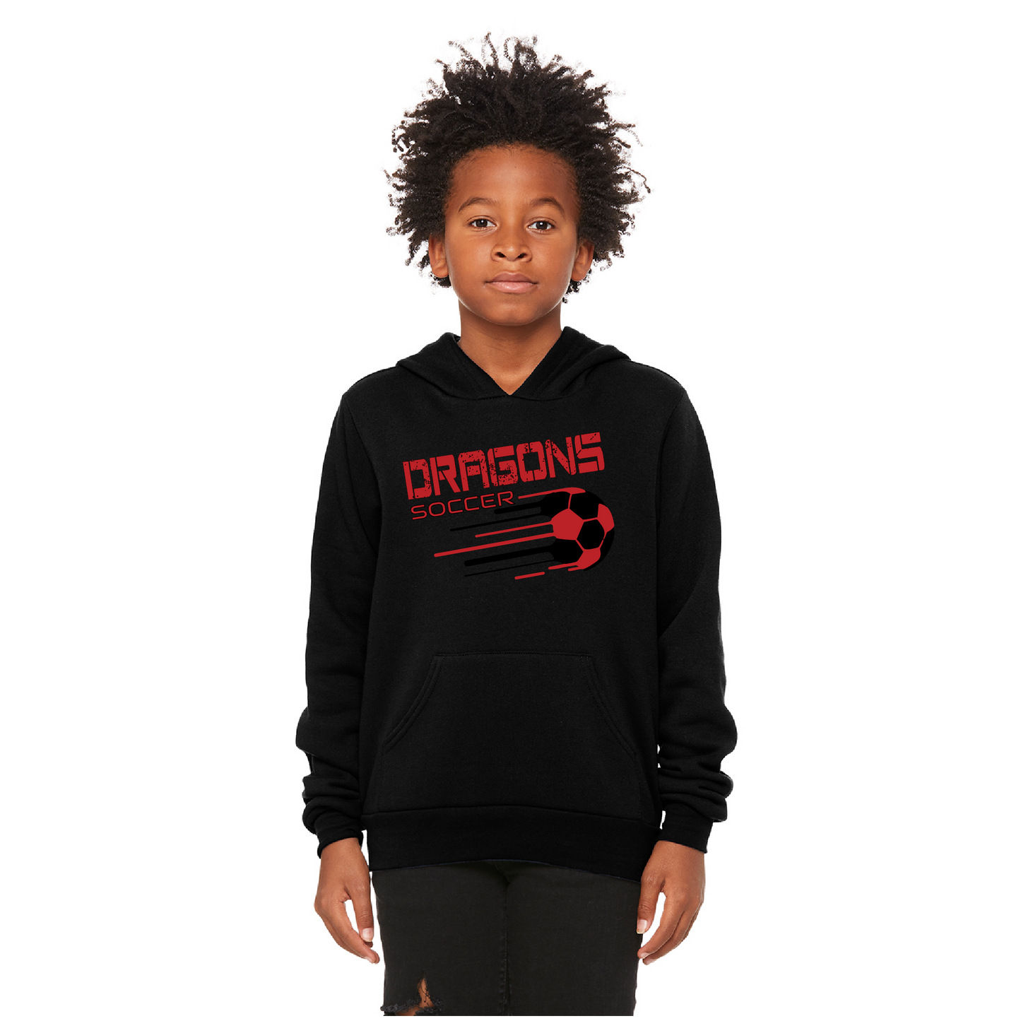 Youth Unisex Sponge Fleece Hoodie - Dragons Soccer Slanted