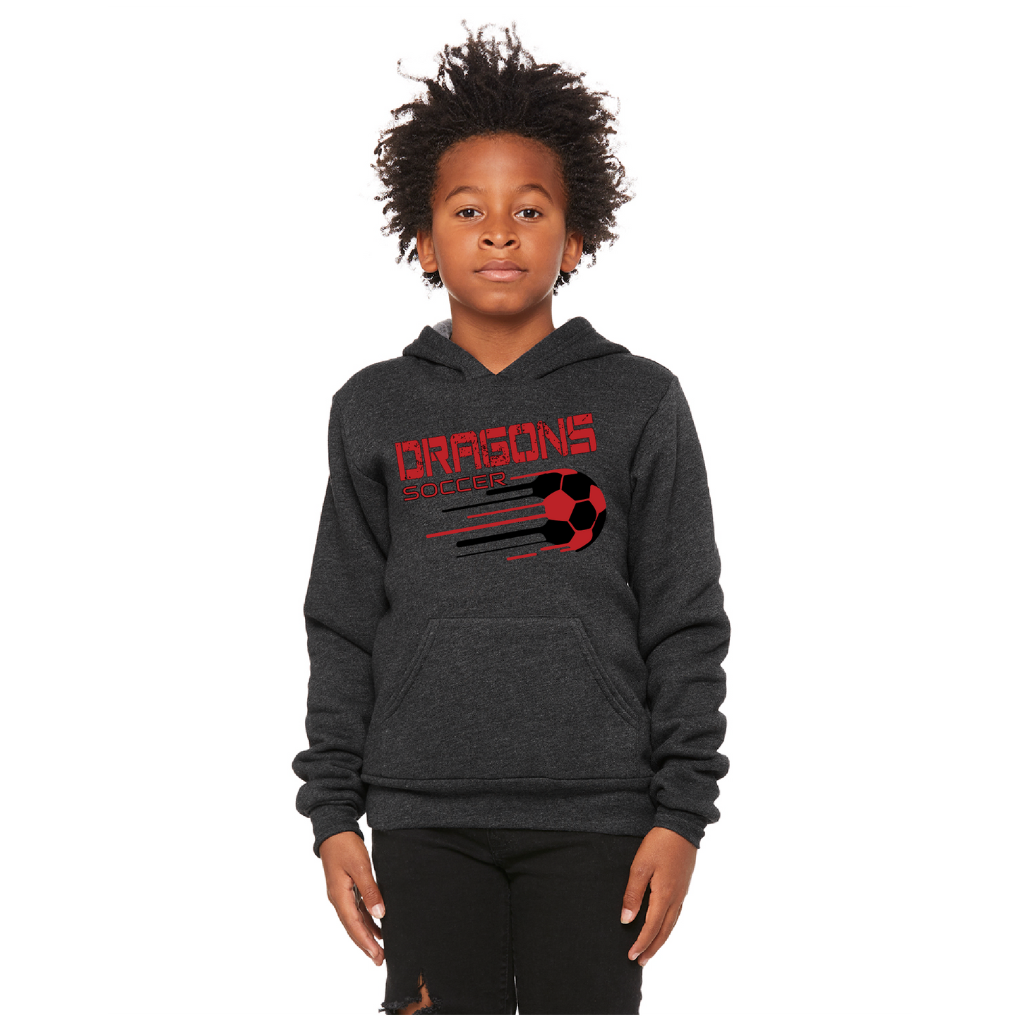 Youth Unisex Sponge Fleece Hoodie - Dragons Soccer Slanted