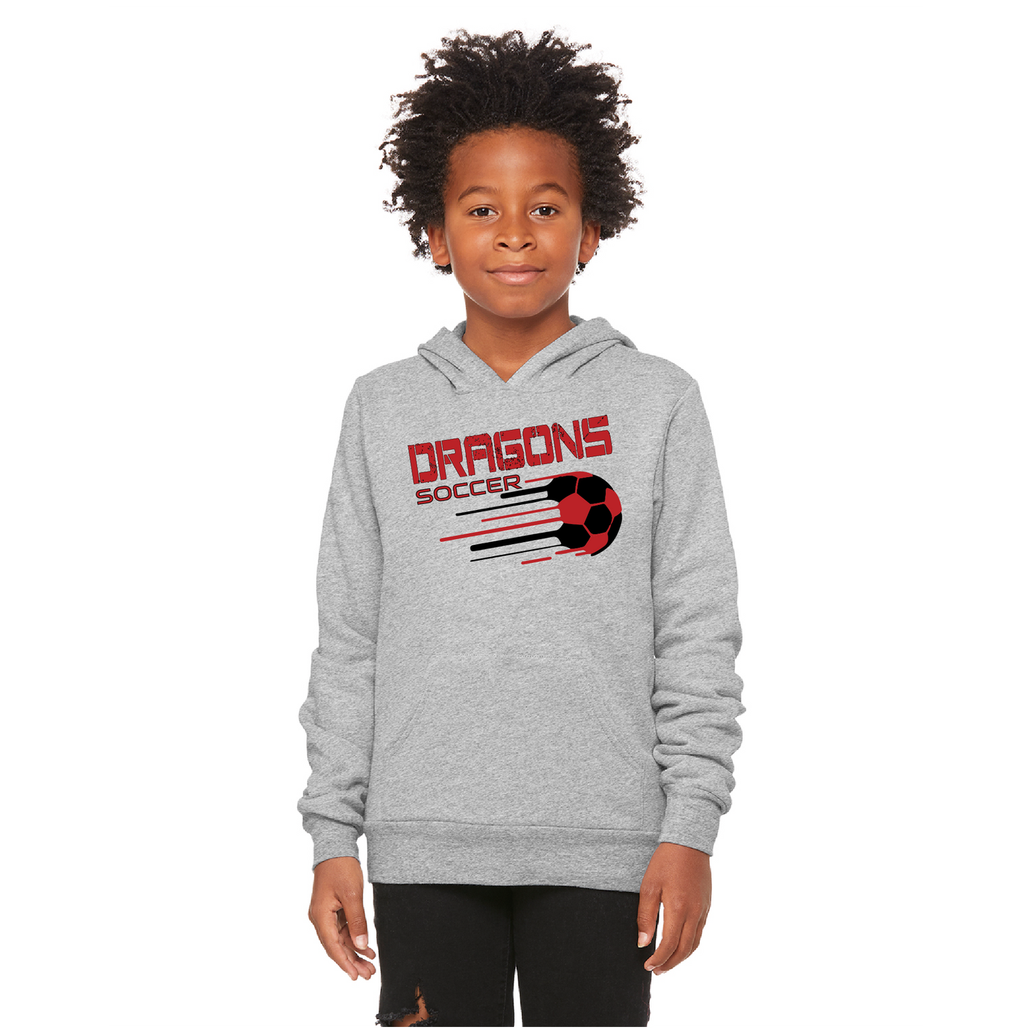 Youth Unisex Sponge Fleece Hoodie - Dragons Soccer Slanted