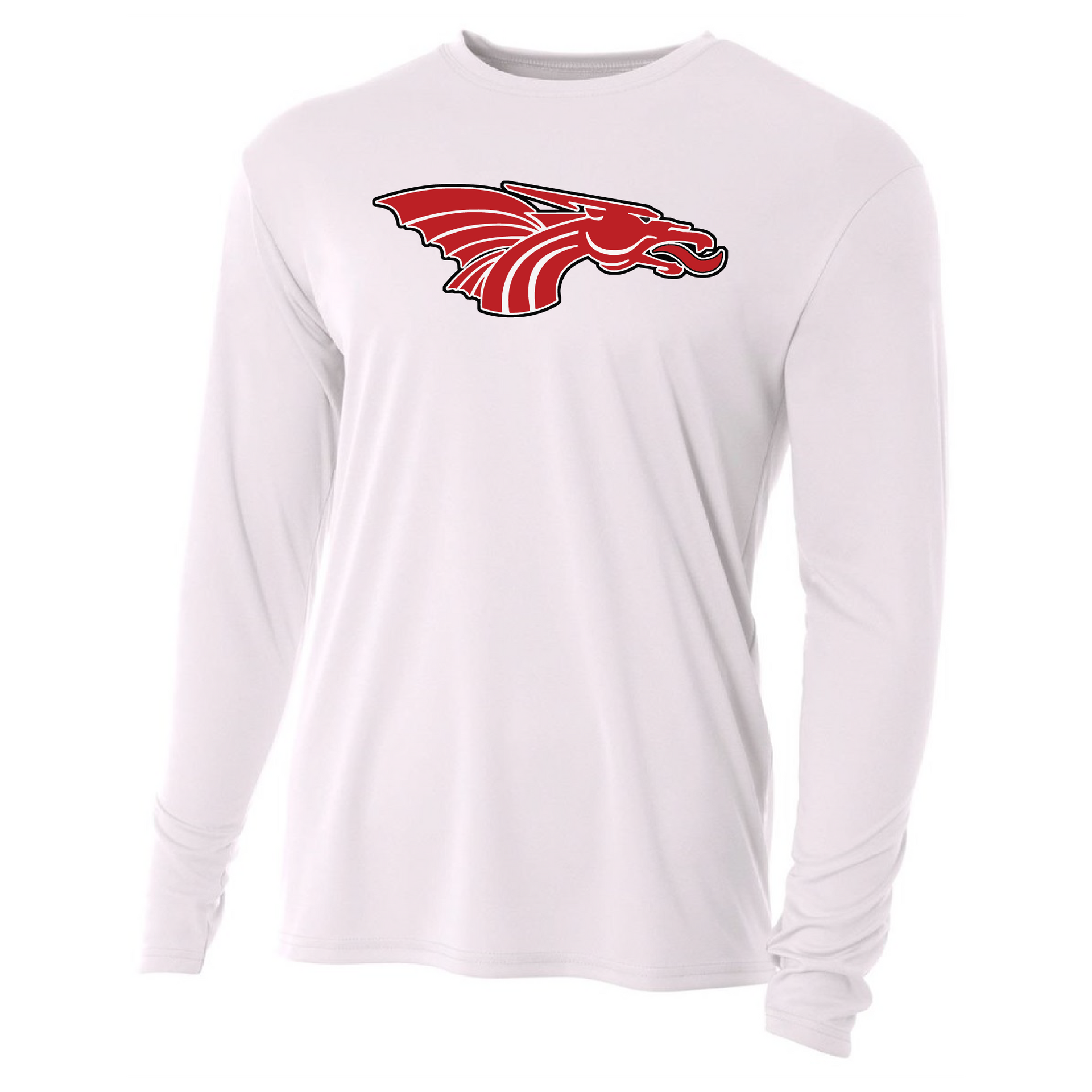 Mens L/S T-Shirt - Red Dragon Head Logo