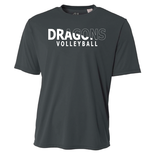 Mens S/S T-Shirt - Dragons Volleyball Slashed White