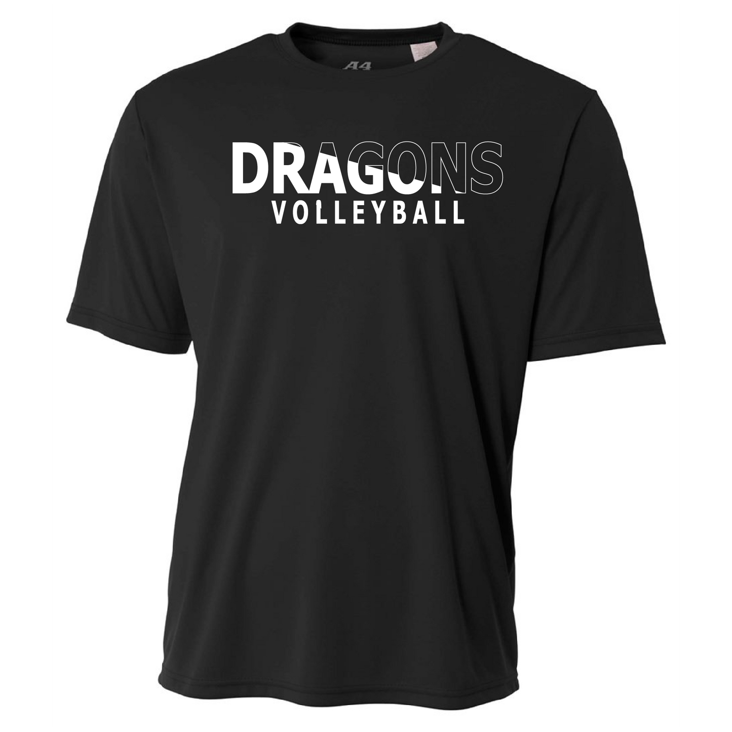 Mens S/S T-Shirt - Dragons Volleyball Slashed White