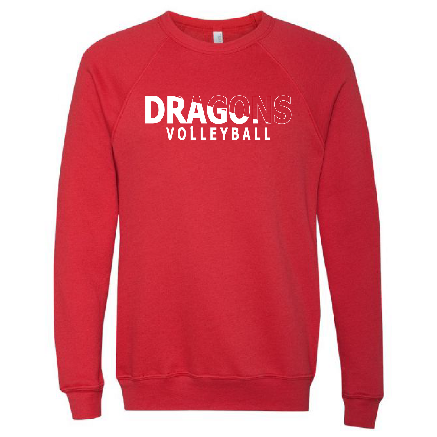 Unisex Sweatshirt - Dragons Volleyball Slashed White