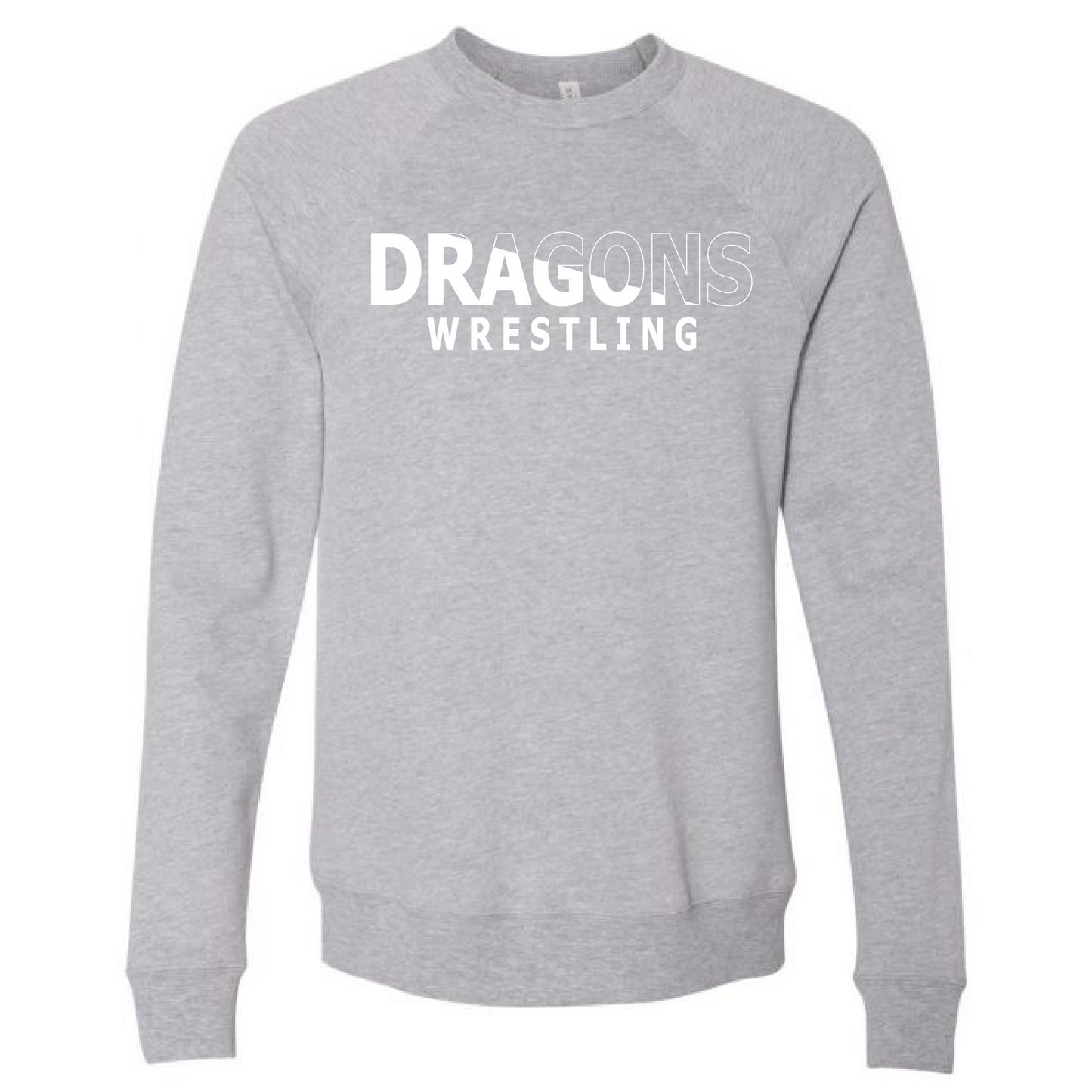Unisex Sweatshirt - Dragons Wrestling Slashed White