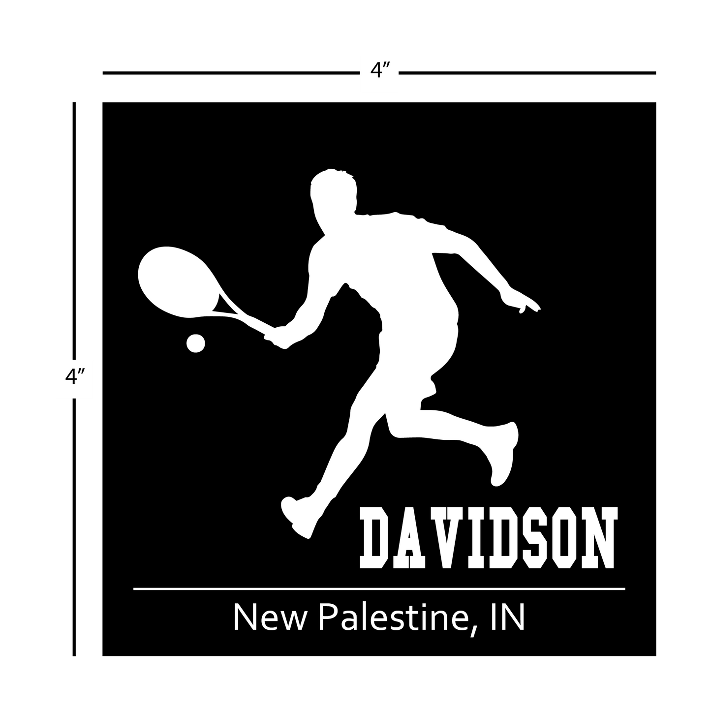 Tennis Window Decal - Personalized