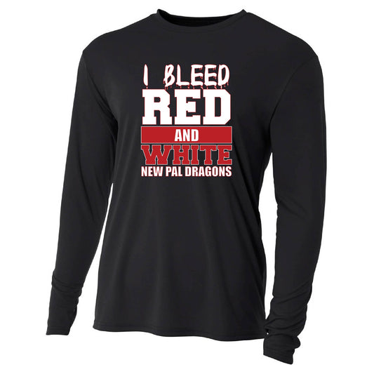 Mens L/S T-Shirt - Bleed Red & White
