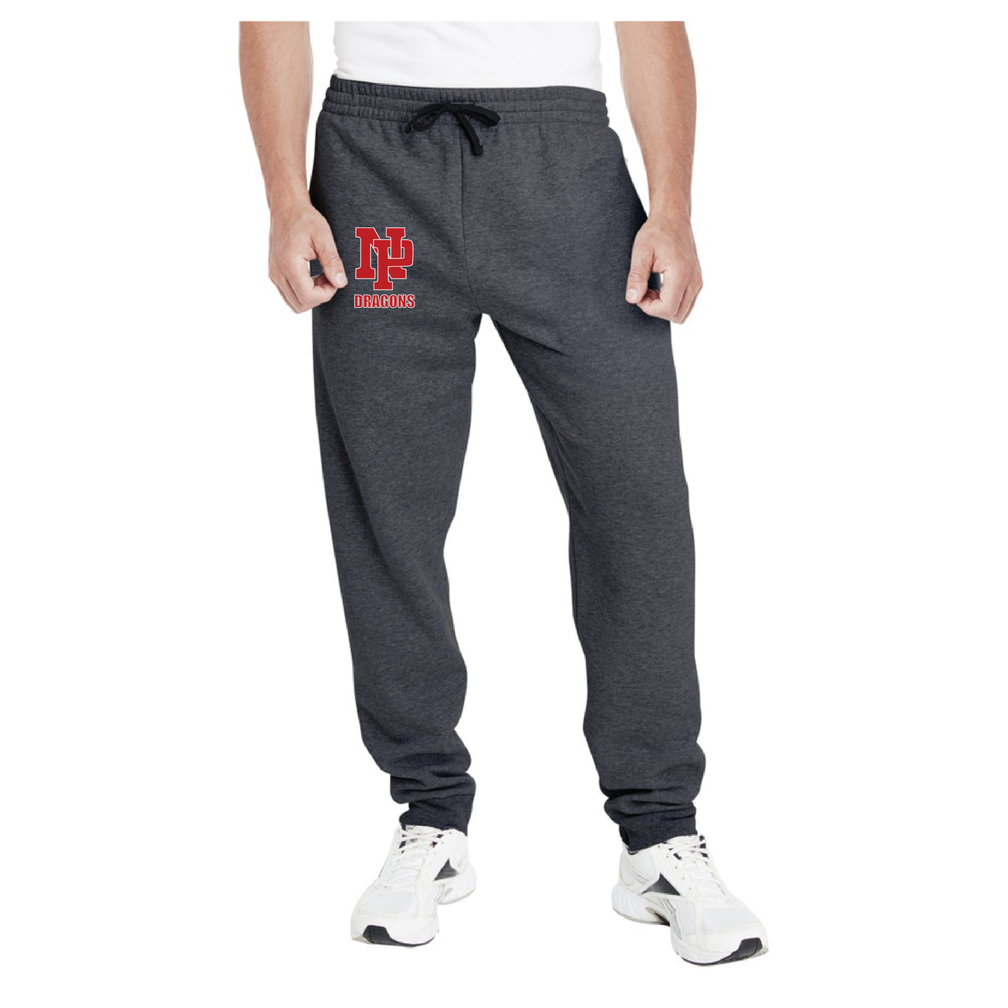 Adult Unisex Joggers - Red NP Dragons, Stacked