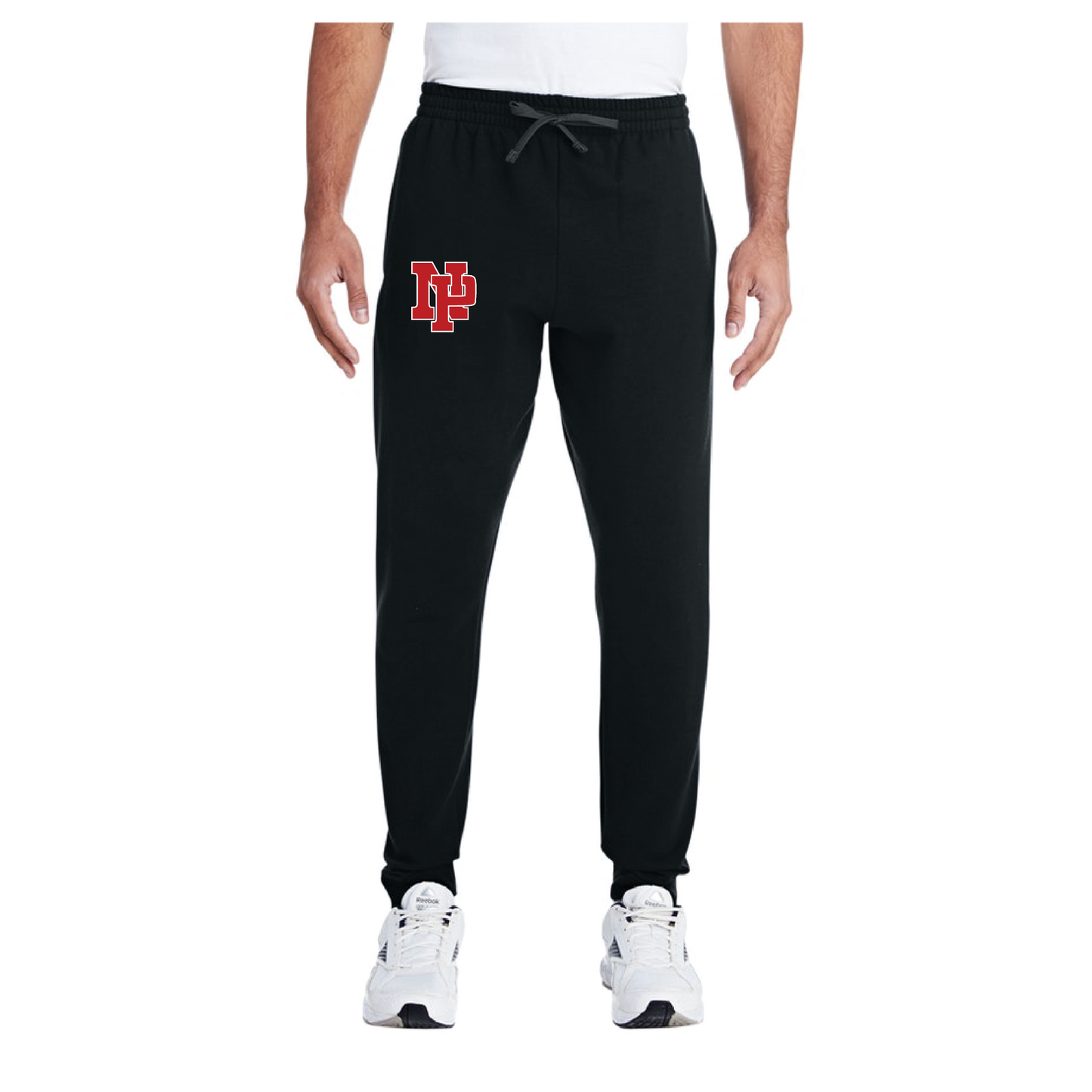 Adult Unisex Joggers - Red NP Logo, White Outline