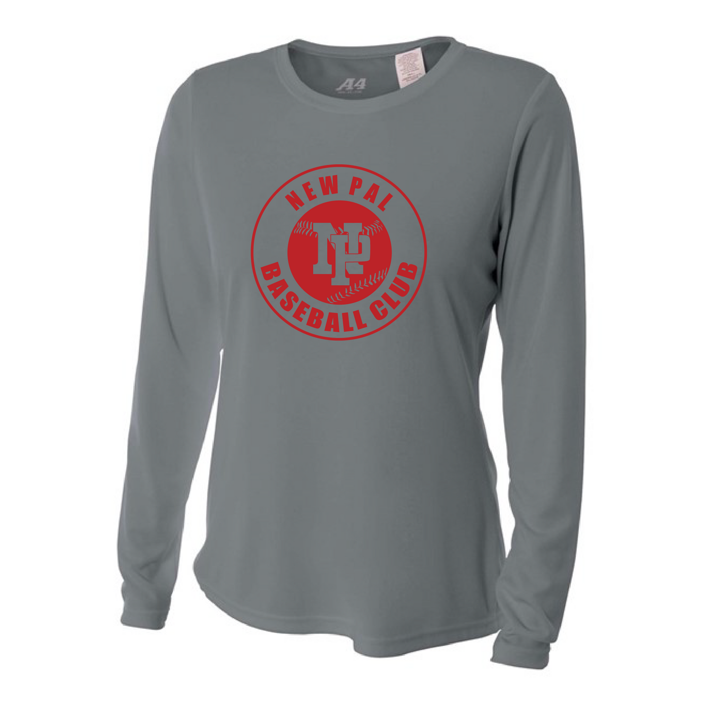 Womens Long Sleeve T-Shirt - NP Baseball Club (red logo)