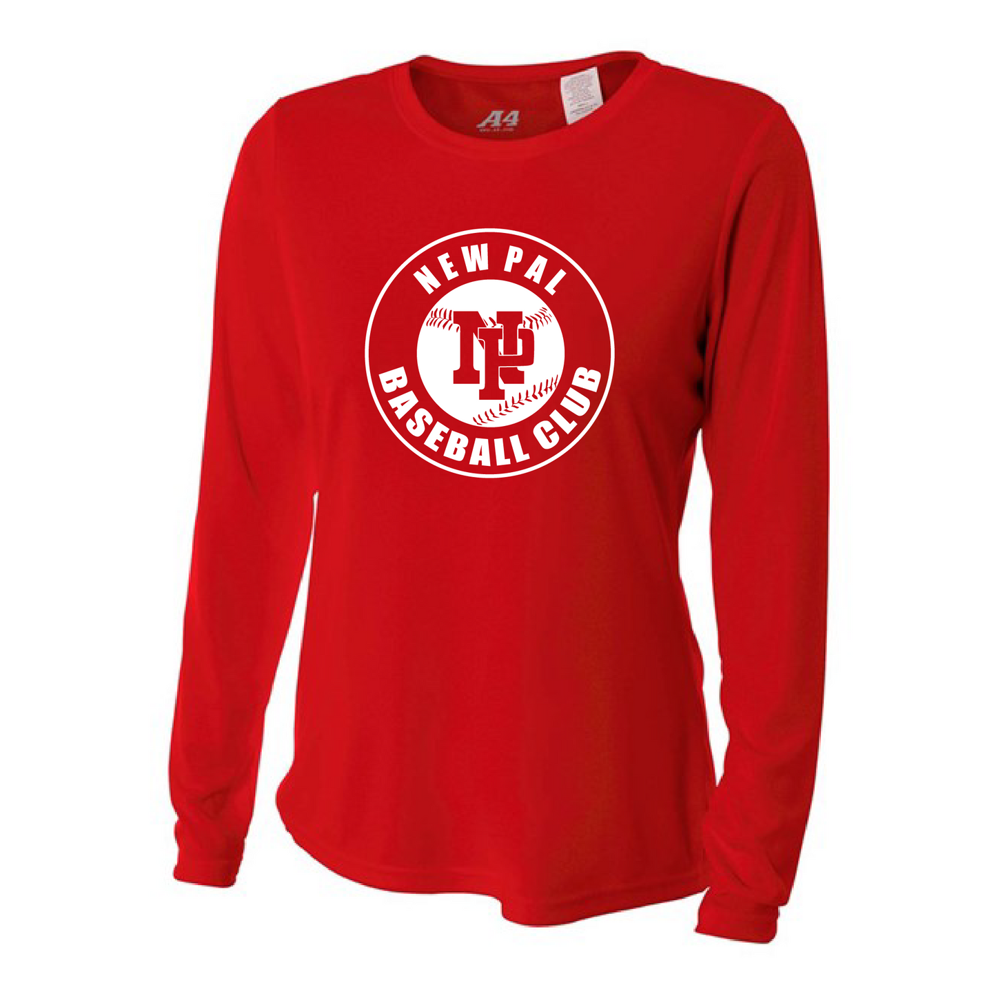 Womens Long Sleeve T-Shirt - NP Baseball Club (white logo)