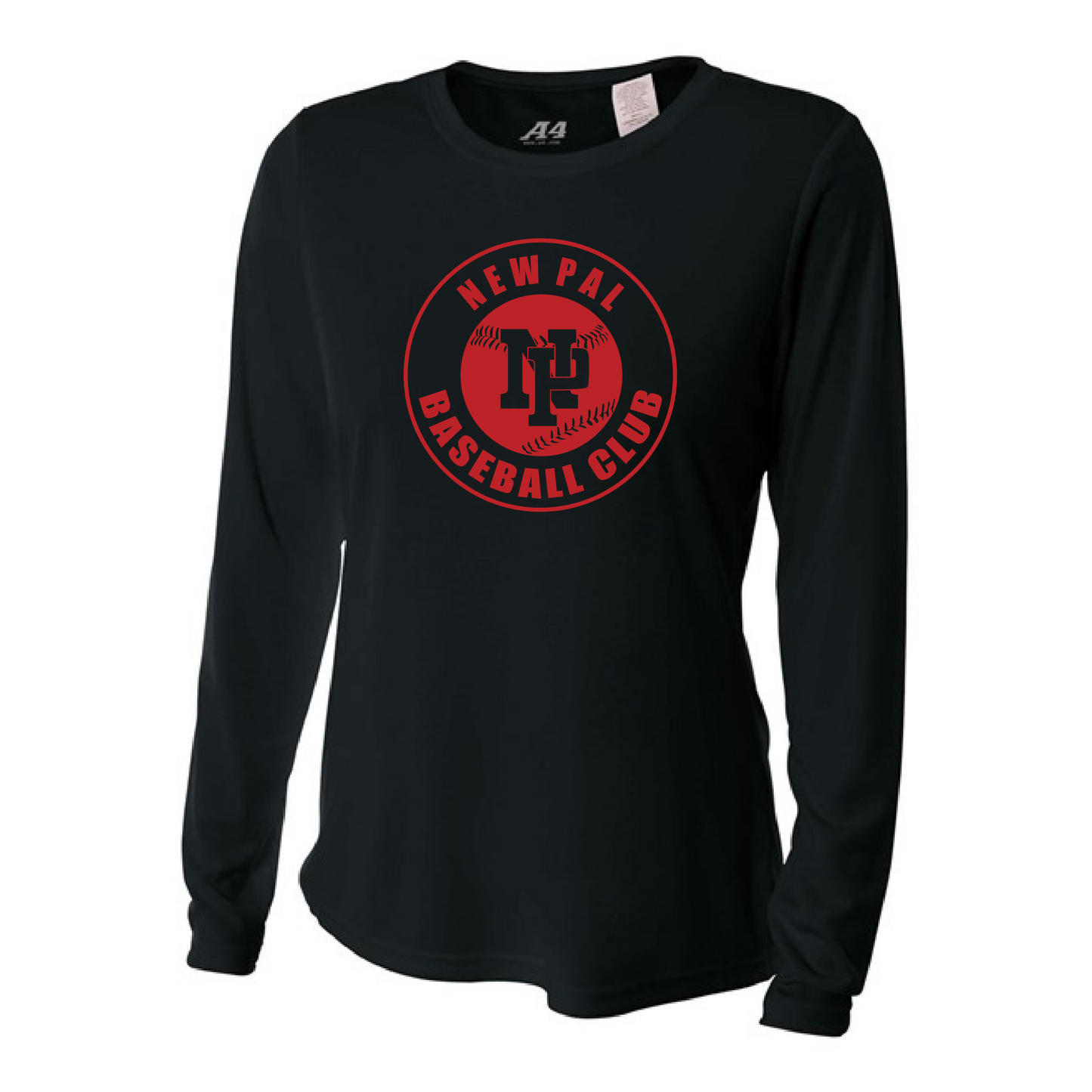 Womens Long Sleeve T-Shirt - NP Baseball Club (red logo)