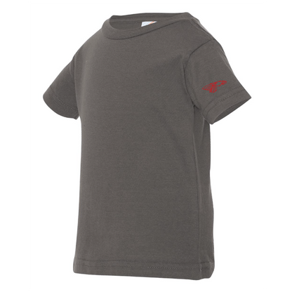 Infant Short Sleeve T-Shirt - Red NP Logo, White Outline