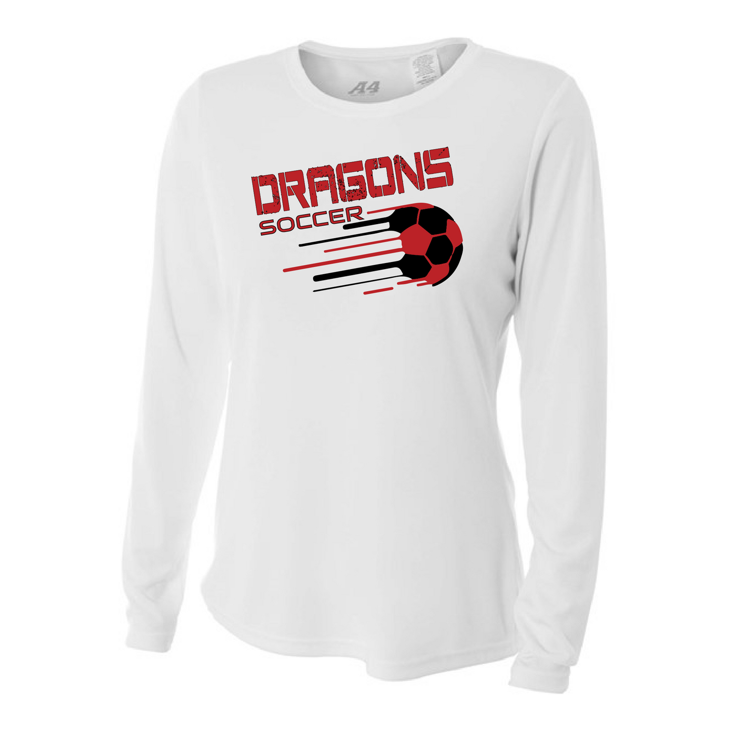 Womens L/S T-Shirt - Dragons Soccer Slanted