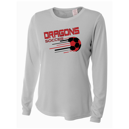 Womens L/S T-Shirt - Dragons Soccer Slanted