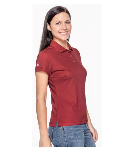 Womens Adidas ClimatLite Polo - Red NP Dragons, Side by Side